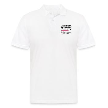 Jeune stagiaire retraitée formation en cours - Polo Homme - blanc - Devant - Kai (181cm)