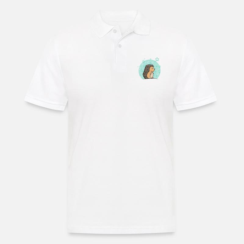 Igel Junge mit Sternen - Männer Poloshirt - Weiß