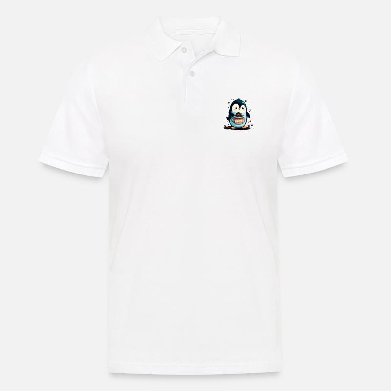 Pinguin Kaffee Coffee Tasse Süß - Männer Poloshirt - Weiß