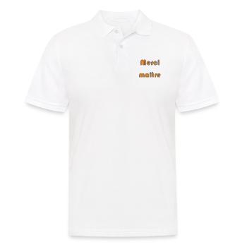 MAÎTRE. MERCI. MERCI MAÎTRE. MAITRE. CADEAU MAÎTRE - Polo Homme - blanc - Devant - Kai (181cm)