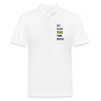 Eat Sleep Trade Panic Repeat - Men's Polo Shirt - white - Front - Kai (181cm)