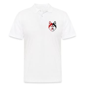 Tête de chien Akita - Polo Homme - blanc - Devant - Kai (181cm)
