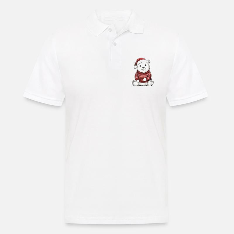 Eisbär Weihnachten Comic - Männer Poloshirt - Weiß
