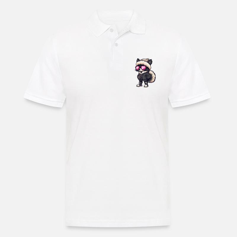 Stinktier Cool Comic - Männer Poloshirt - Weiß