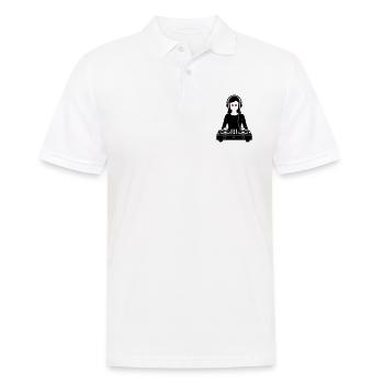 DJ Turntables Party Woman - Men's Polo Shirt - white - Front - Kai (181cm)