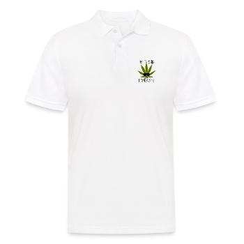 Dont Panic its Organic Cannabis Tshirt - Männer Poloshirt - Weiß - Vorne - Kai (181cm)