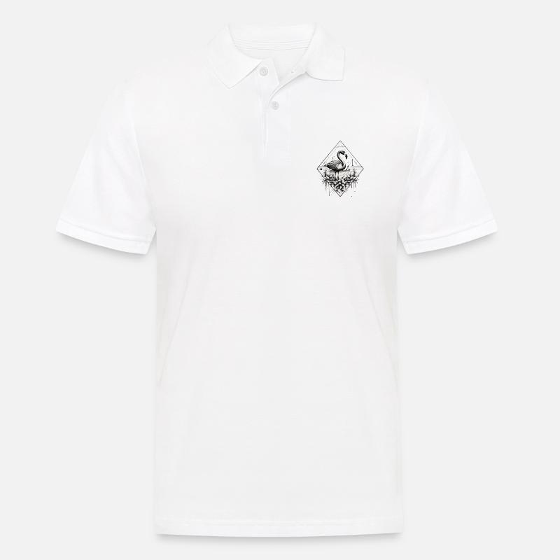 Flamingo - Männer Poloshirt - Weiß