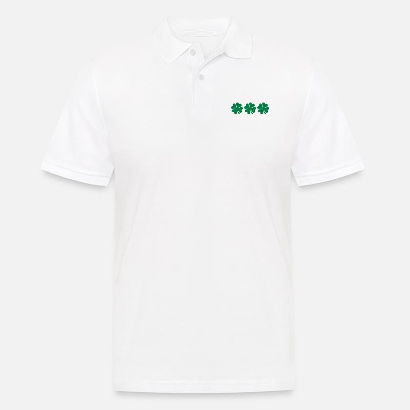 Kleeblatt - Männer Poloshirt - Weiß