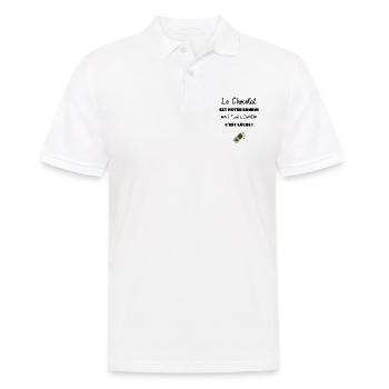 Le Chocolat est notre ennemi ! Drôle - Amusant - Polo Homme - blanc - Devant - Kai (181cm)