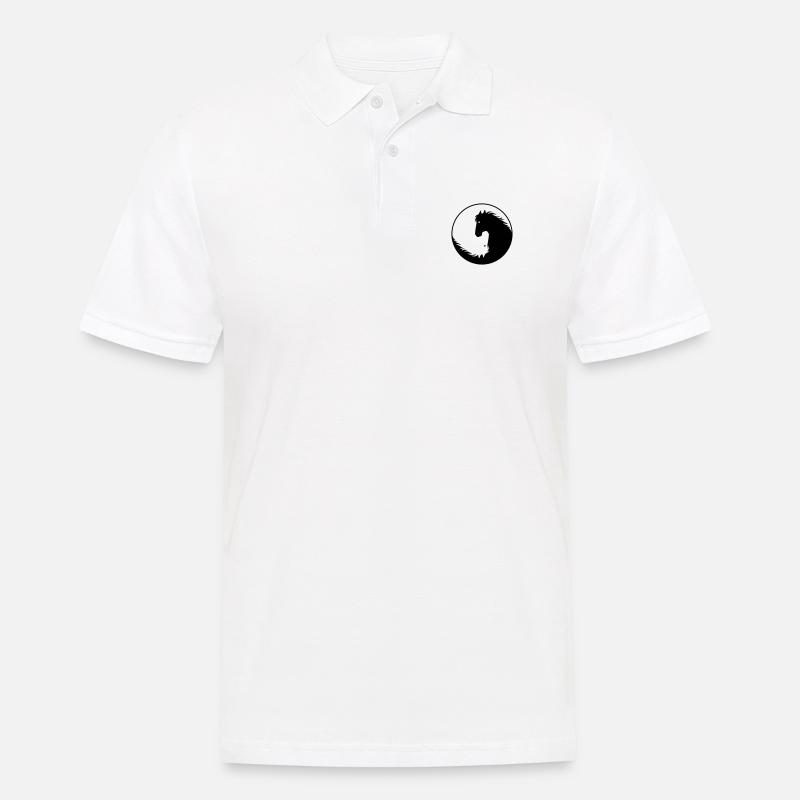 Pferde Yin Yang - Männer Poloshirt - Weiß
