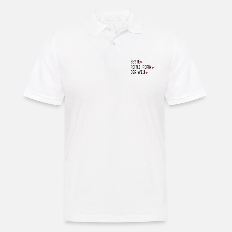 Beste Reitlehrerin der Welt - Männer Poloshirt - Weiß