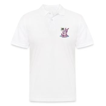 Donkey Summer Beach Comic - Men's Polo Shirt - white - Front - Kai (181cm)