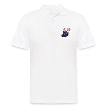 Rabe Krähe Geburtstag Comic - Männer Poloshirt - Weiß - Vorne - Kai (181cm)