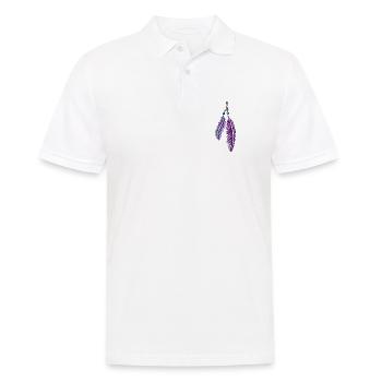 Federn mit Perlen für Boho Fans - Männer Poloshirt - Weiß - Vorne - Kai (181cm)