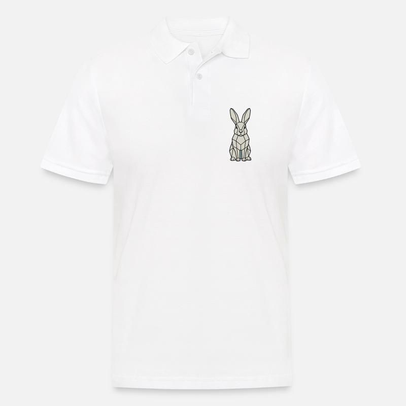 Geometrischer Hase Low Poly Modern - Männer Poloshirt - Weiß