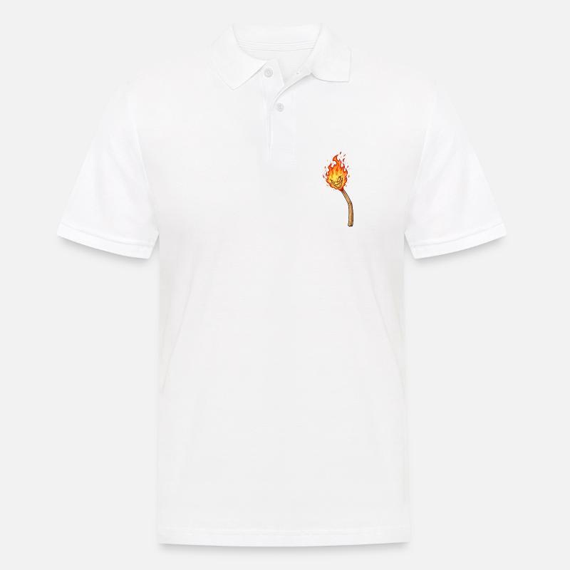 Lodernder Flammenkobold - Männer Poloshirt - Weiß