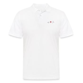 Union Jack Heartbeat | UK Flag | Heart - Men's Polo Shirt - white - Front - Kai (181cm)