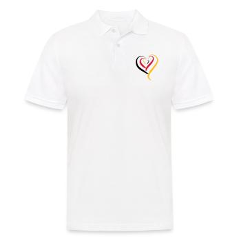 Deutschland Herz - Männer Poloshirt - Weiß - Vorne - Kai (181cm)