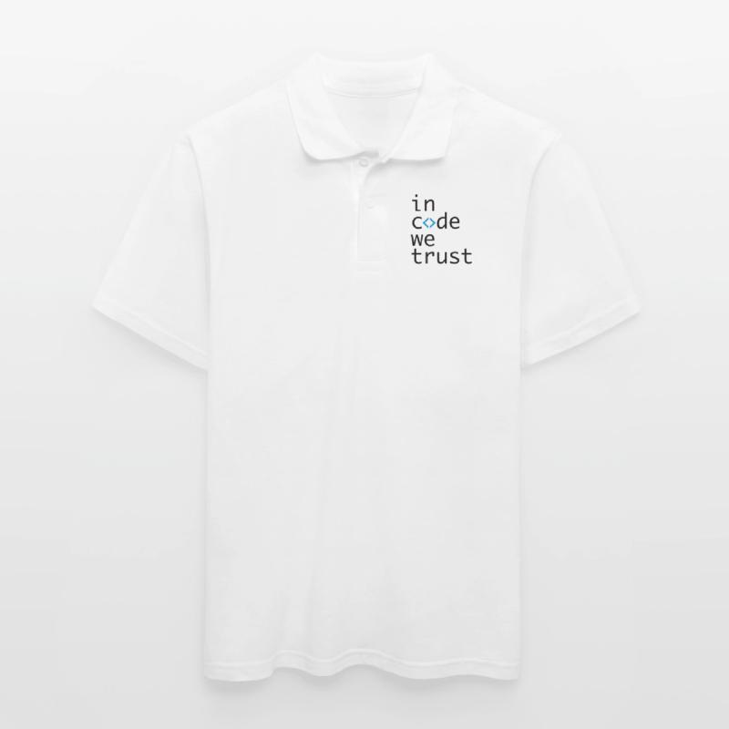 in code we trust, developer, coder Männer Poloshirt