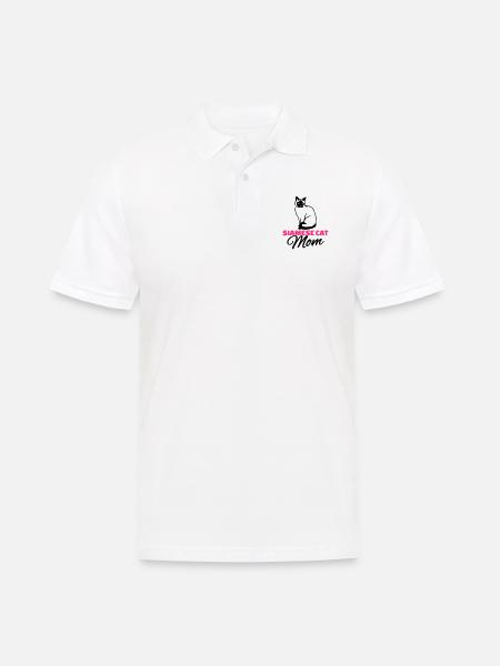 Siamkatze - Männer Poloshirt - Weiß