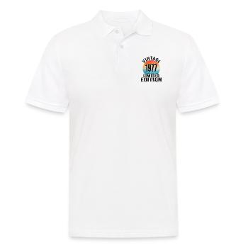 Année de naissance 1977 Vintage Limited Edition Retro - Polo Homme - blanc - Devant - Kai (181cm)