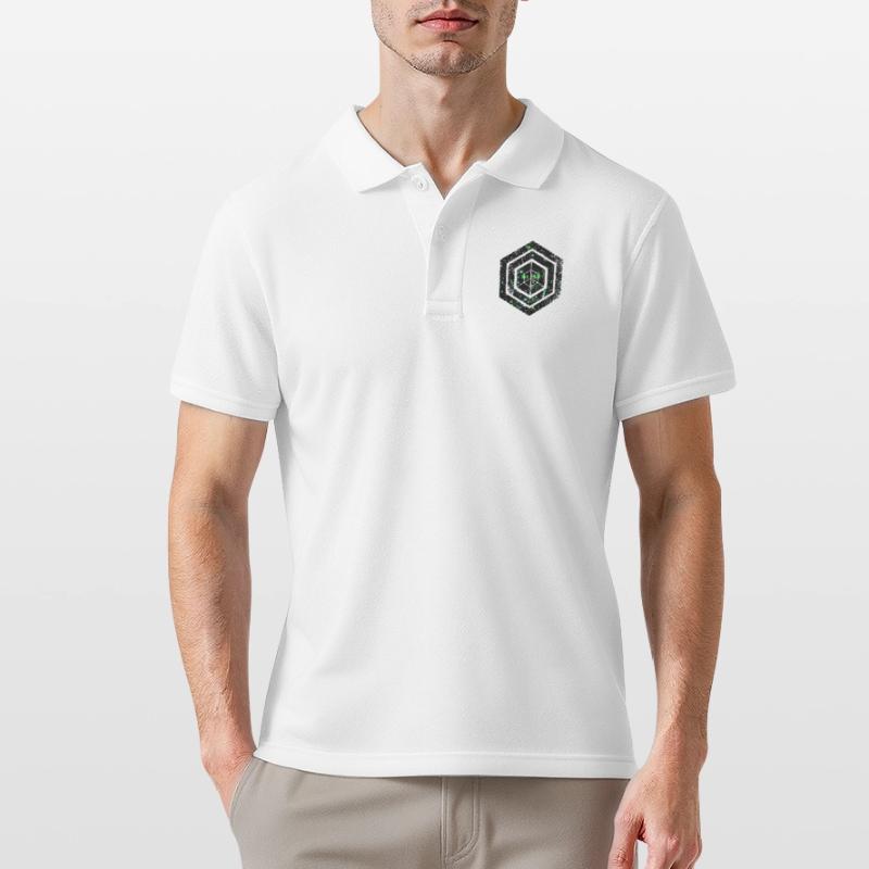 Hexagon-Programmierung Programmierer Codierung geometrisch Männer Poloshirt