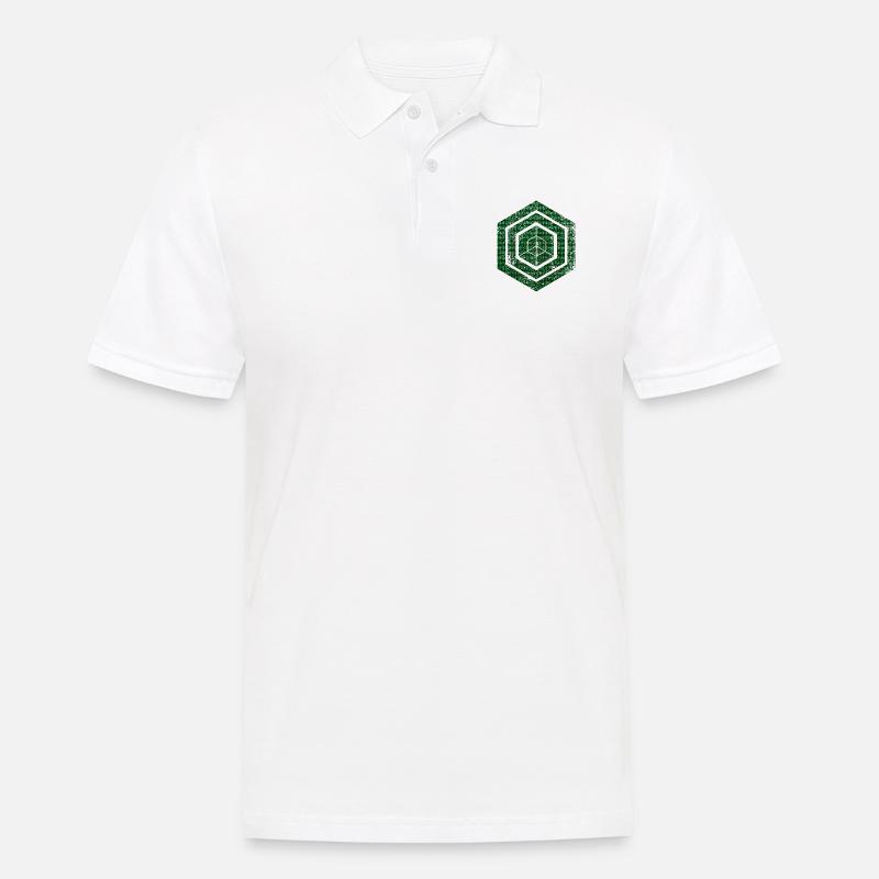 hexagon programming programmer coding geometric - Men's Polo Shirt - white