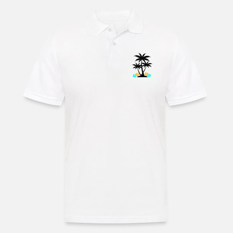 palme hibiskus - Männer Poloshirt - Weiß