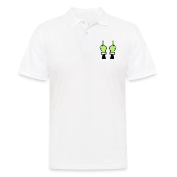 Zombie Hand Middle Finger 2 - Men's Polo Shirt - white - Front - Kai (181cm)