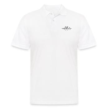 Lacrosse Herzschlag - Männer Poloshirt - Weiß - Vorne - Kai (181cm)