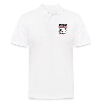 Avocat tarif à l'heure idée cadeau humour - Polo Homme - blanc - Devant - Kai (181cm)