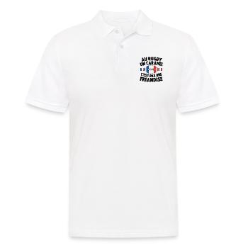 Au Rugby Un Caramel C'est Pas Une Friandise - Polo Homme - blanc - Devant - Kai (181cm)