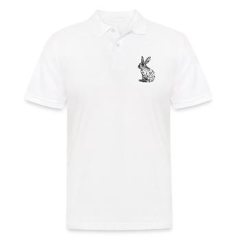 Cute Geometric Rabbit Small Lines Rabbit - Men's Polo Shirt - white - Front - Kai (181cm)