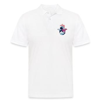 Hamsa Kanagawa Oki Nami Ura Great Wave - Men's Polo Shirt - white - Front - Kai (181cm)