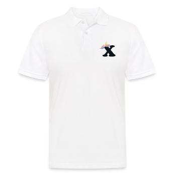 Einhorn-Buchstabe Regenbogenstyle "X" | be unique - Männer Poloshirt - Weiß - Vorne - Kai (181cm)