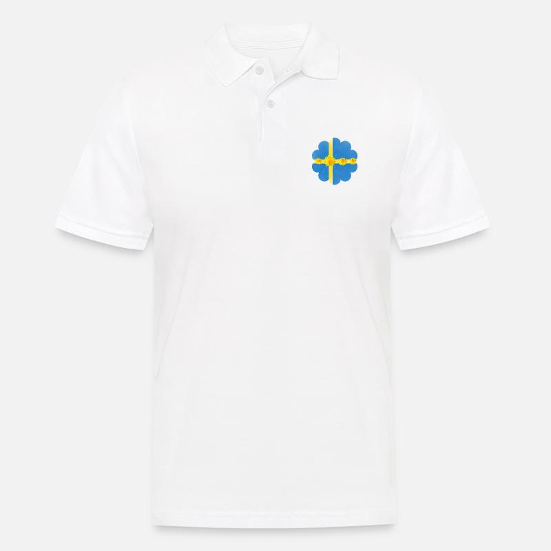 Suède Pissenlit Fleurs Suède Drapeau - Polo Homme - blanc