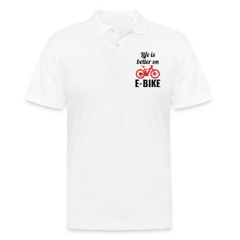 E-Bike Electric-Bike E-Cyclist Bicycling Rider - Men's Polo Shirt - white - Front - Kai (181cm)