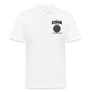 Coin Collecting Collector Numismatic Numismatist - Men's Polo Shirt - white - Front - Kai (181cm)