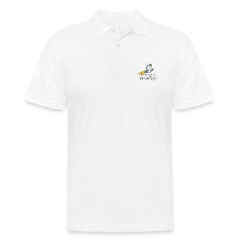 UNIVERS FLYING ASTRONAUT ROCKET ROCKET MOTIF - Polo Homme - blanc - Devant - Kai (181cm)