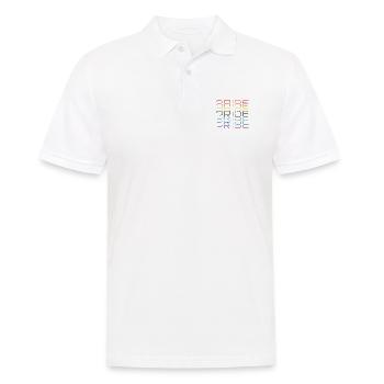 PROUD RAINBOW LOVE LGBT SAYING MOTIFS GIFT - Men's Polo Shirt - white - Front - Kai (181cm)