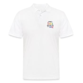 LES PÈRES VALENT MIEUX QU’UN PAPA MOTIF LGBT DISANT - Polo Homme - blanc - Devant - Kai (181cm)