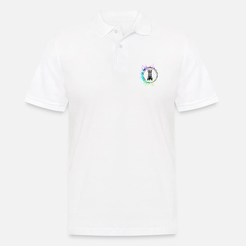 Schachfigur Turm - Männer Poloshirt - Weiß