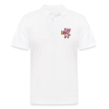 Porc Bière Pixel - Polo Homme - blanc - Devant - Kai (181cm)