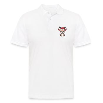 Cerf Noël Mignon - Polo Homme - blanc - Devant - Kai (181cm)