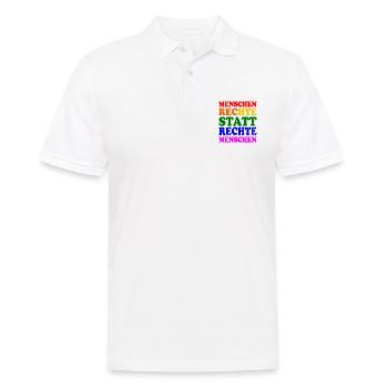 menschenrechte statt rechte menschen - Männer Poloshirt - Weiß - Vorne - Kai (181cm)