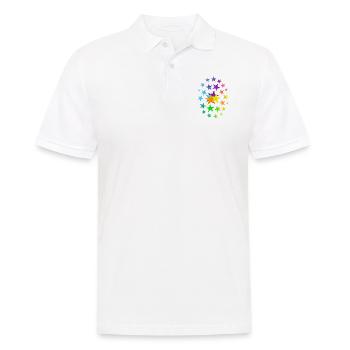 STARS asterisks many stars - Men's Polo Shirt - white - Front - Kai (181cm)
