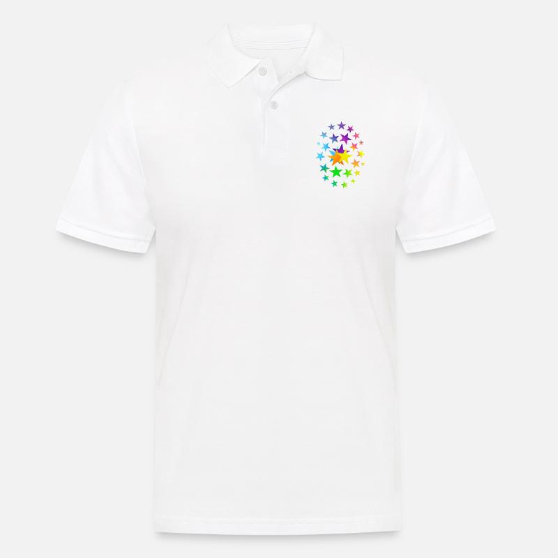 STELLE asterischi molte stelle - Polo da uomo - bianco