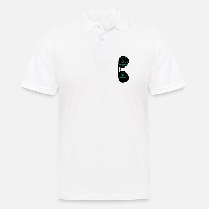 Pilotenbrille - Männer Poloshirt - Weiß