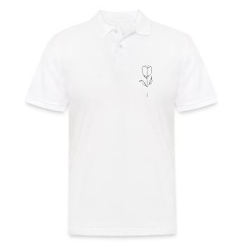 Tulpe gezeichnet - Männer Poloshirt - Weiß - Vorne - Kai (181cm)