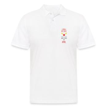 Dschinnen werden im April geboren – Jubiläum - Männer Poloshirt - Weiß - Vorne - Kai (181cm)